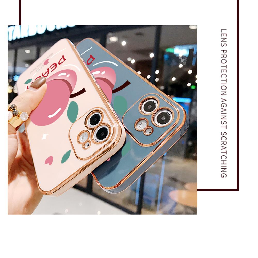 Colorful Printing Patterns Square Edge Pattern Casing Plated Phone Shell Luxury Plating Soft Phone Case for Huawei Honor Xiaomi Redmi