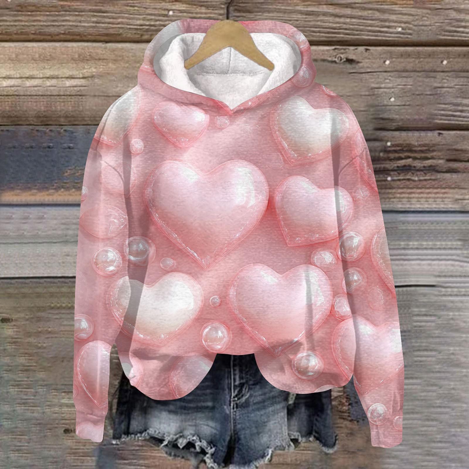 

Женская плюшевая теплая повседневная куртка с принтом ко Дню святого Валентина, зимняя куртка XXXL розовый