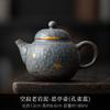 180ml Retro Bronze Glazed Teapot Japanese Old Rock Clay Pot Tea Making Peacock Blue Kettle with Infuser Teaware Ornaments Gifts