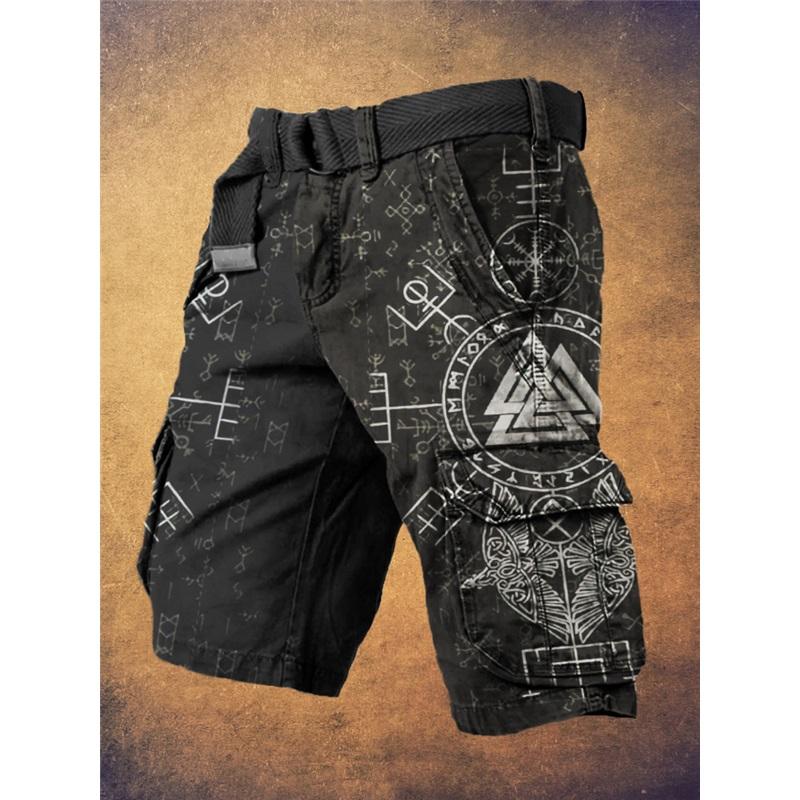 Men's Summer New Style European And American Style Halloween 3D Digital Printing Exaggerated Shorts Zipper Strange Pants