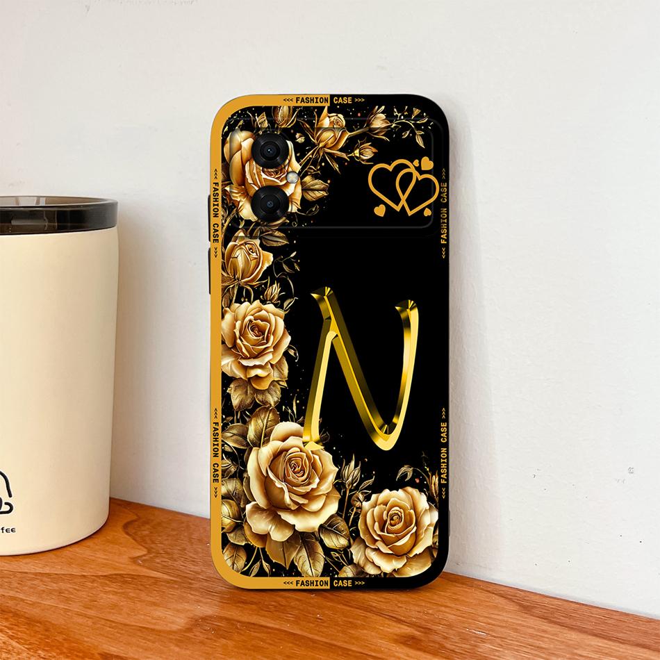 Case For Xiaomi Poco M4 M3 Pro Luxury Rose Letters Soft Smooth Liquid Silicone Housing For Poco M 4 M 3 Lightweight Phone Cover