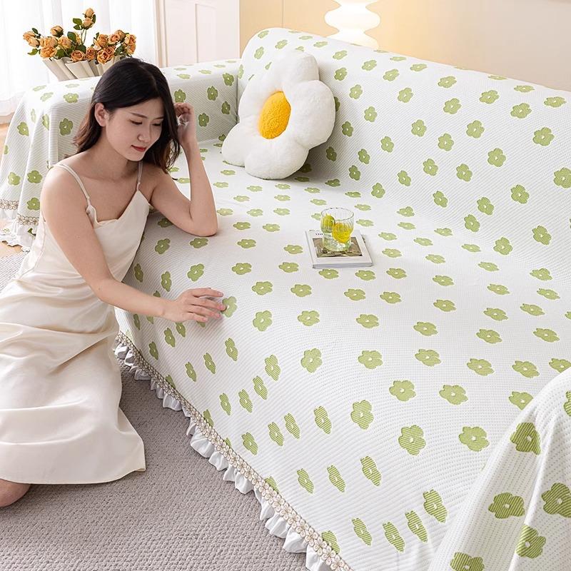 Prosop de Sofa de Vară Mătase de Gheață FLOAREA-SOARELUI Husă de Sofa All-Inclusive Husă de Praf Living Husă de Sofa Dintr-o Bucată Pânză Respirabilă