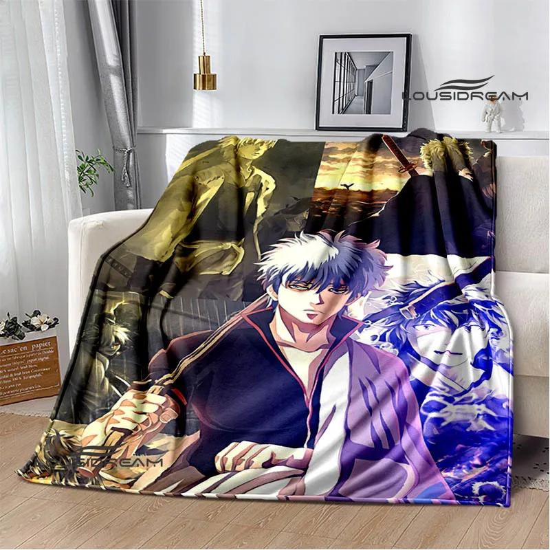 GINTAMA Cartoon Printed Blankets Picnic Blanket Warm Flannel Blankets Home Bed Linings Blankets for Beds Birthday Gift
