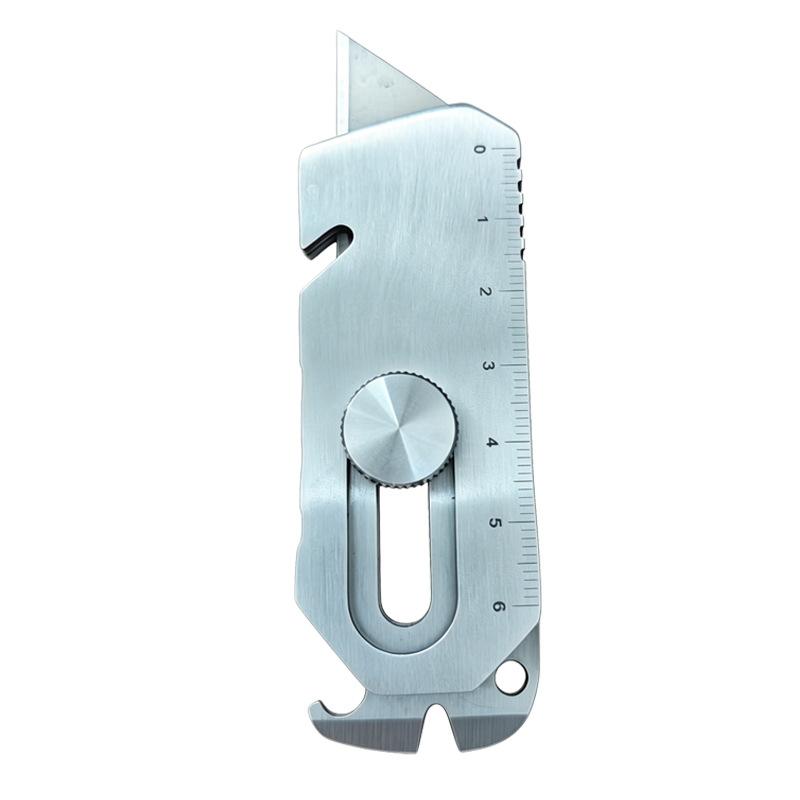 6 In 1 Multifunctional Stainless Steel Utility Knife Office Stationery Cutter Retractable Blade Art Knife All Purpose Tools