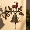Rustic Metal Welcome Bell Christmas Wall Mounted Door Bell Vintage Dinner Bell for Outdoor Front Door Porch Home Decor