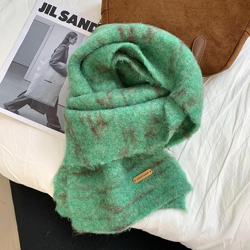 Scarf new thickened warm soft waxy blended women's scarf knitted wool scarf scarf scarf