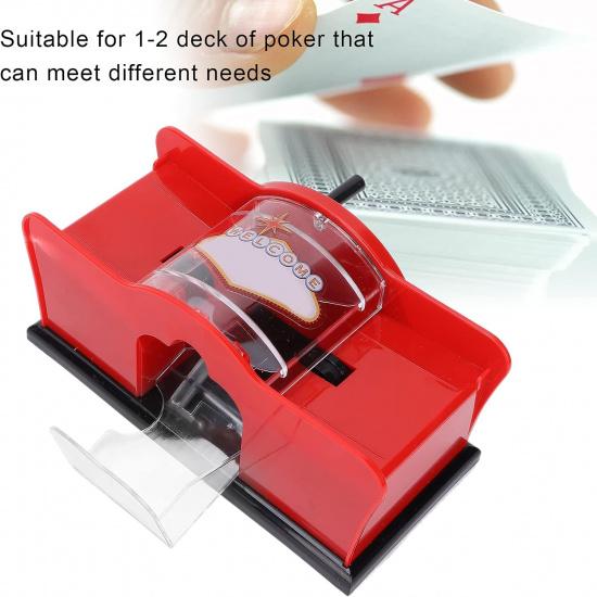 Dioche 1‑2 Deck Manual Card Shuffler for Blackjack, , Poker; Quiet, Easy to Use Manual Card Mixer, Hand Cranked, Casino Equipment Card Shuffling