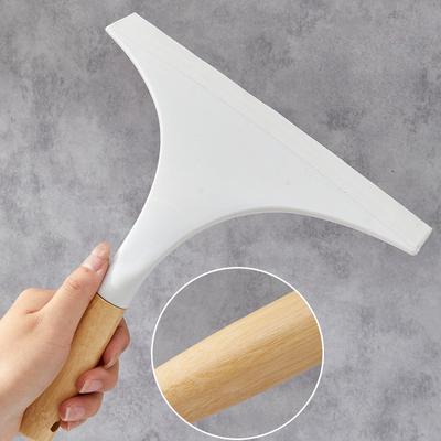 A Bamboo Short-handled Glass Cleaning Tool A Household Glass Scraper Window Scraper Mirror Cleaning Tool