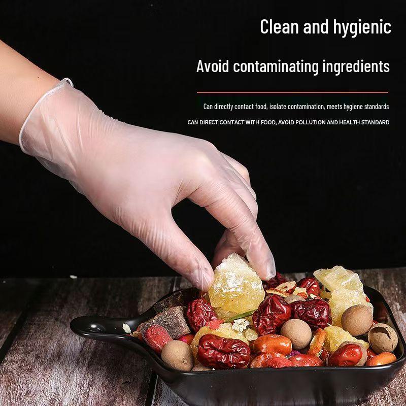 Durable Oil-Resistant Nitrile Gloves: Food Grade, High Elasticity, Powder-Free, Waterproof for Kitchen and Dishwashing Use.