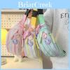 Adorable Nylon Crossbody Chest Bag Lightweight Summer Sling Bag For Kids Pink With Charm