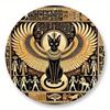 Poliertes Aluminium Bastet Katzen Göttin Wand Schild Metall Dekor für Gotische Bar Küche Vintage Halloween Rund Kunst
