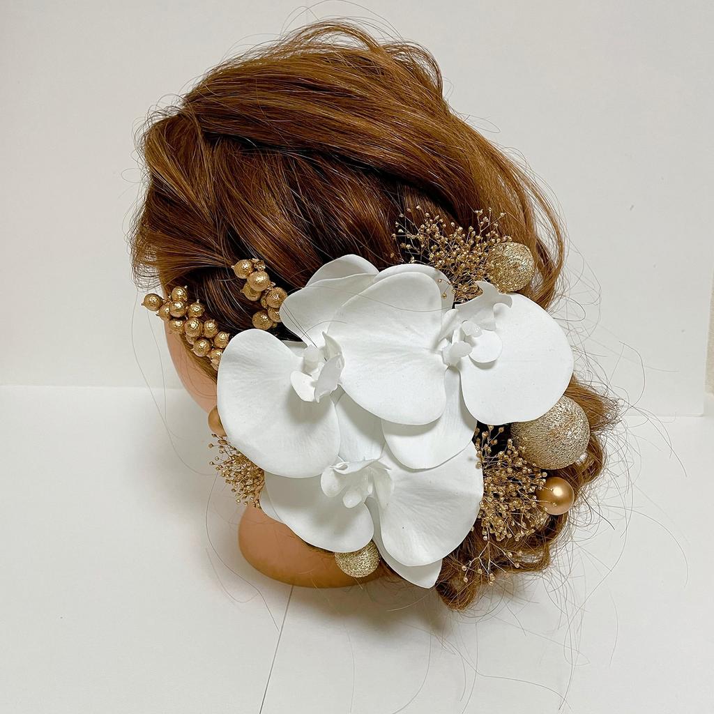 Japanese Hair Dried Ball Graduation Wedding Bridal Wedding Clothing, Ornament, Phalaenopsis, Flower, Gypsophila, Hairpin, Headdress, Coming-of-age