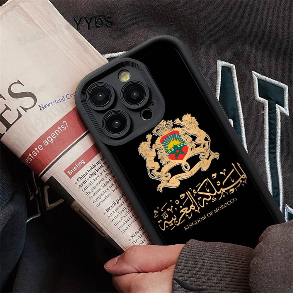 

Morocco Map Flag For IPhone 17 Pro Max 16 15 14 13 12 11 Plus Black Soft Phone Cover iPhone 17pro max