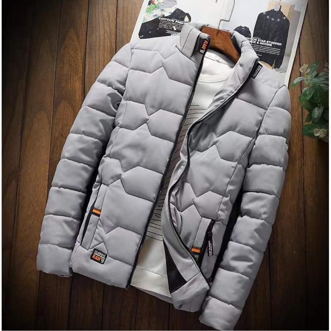 

Осенне-зимняя повседневная однотонная куртка с хлопковой подкладкой, мужская куртка с хлопковой подкладкой, теплое пальто M серый