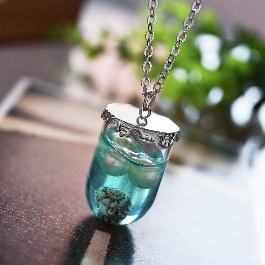 Sommer Stil Kapsel geprägt Kleber Perlmuscheln Glas Flasche Anhänger Kette Halsketten Frauen Schmuck Sommer Stil Kapsel geprägt Kleber Perlmuscheln Glas Flasche Anhänger Kette Halsketten Frauen Schmuck