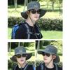 Summer Men Camping Big Brim Sun Protection Fisherman Hat Outdoor Riding Mountaineering Fish Hat Hiking Breathable Hat