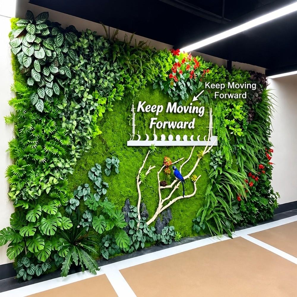 Plastic Fake Foliage Panel Fake Foliage Texture Vertical Garden Panel  Outdoor Garden