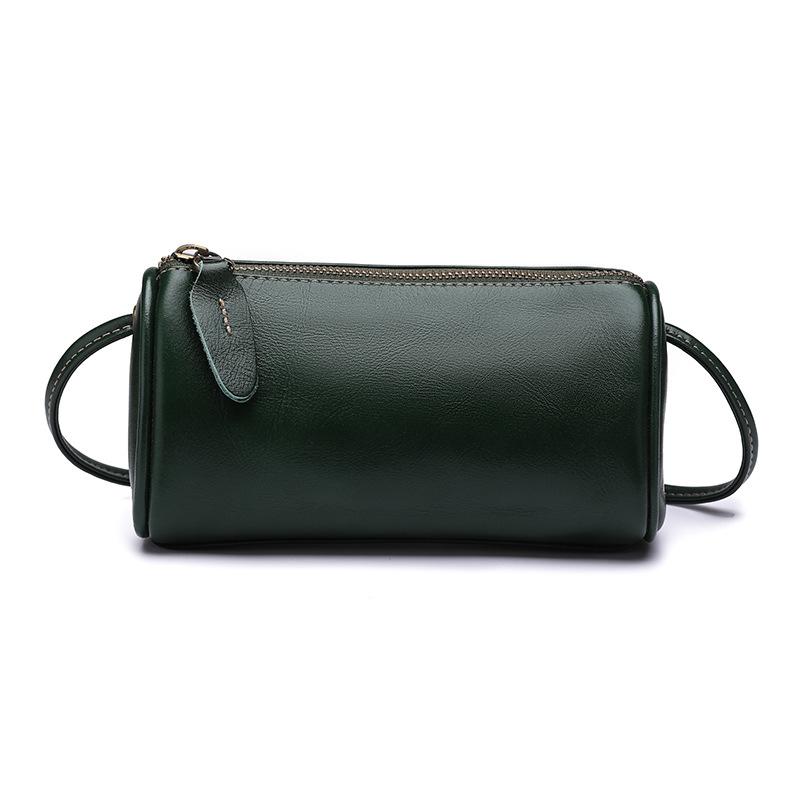 

Bag women s new leather women s bag solid color retro mobile phone bag shoulder messenger bag women s retro pillow bag зелёный