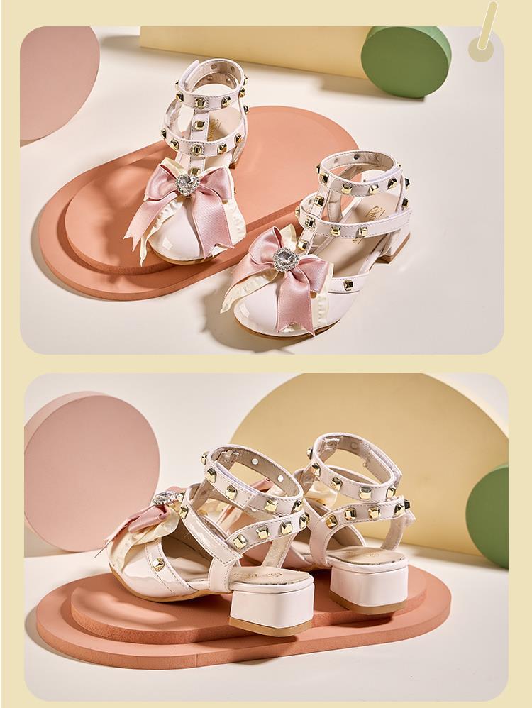 Girls' Bow Princess Sandals - Comfortable Fashion Shoes for Students & Performances