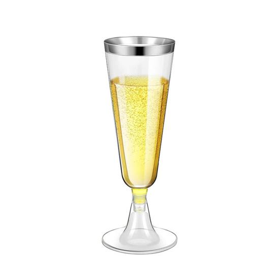 5 Bucăți Pahare Tip Tumbler din Plastic 150ml Transparente Elegante De Unică Folosință pentru Petreceri cu Margine Aurie Ușoare Recipiente pentru Băuturi pentru Nunți Recepții Și Sărbători