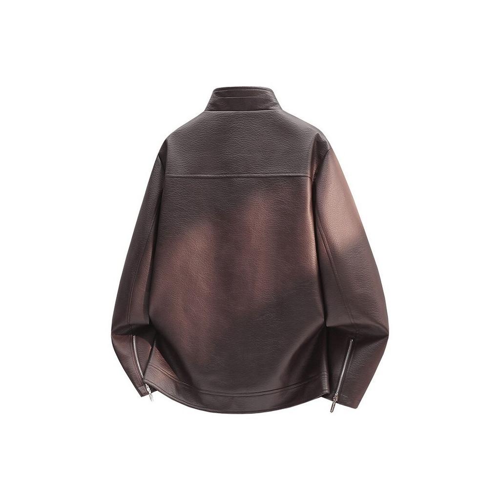 New men's PU leather jacket stand-up collar jacket loose casual locomotive jacket spring and autumn European and American men's leather jacket