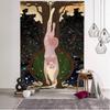 Witchcraft Tarot Tapestry Wall Hanging Black Khaki Sun Moon Starry Universe Geometric Pattern Dormitory Home Decoration Curtains