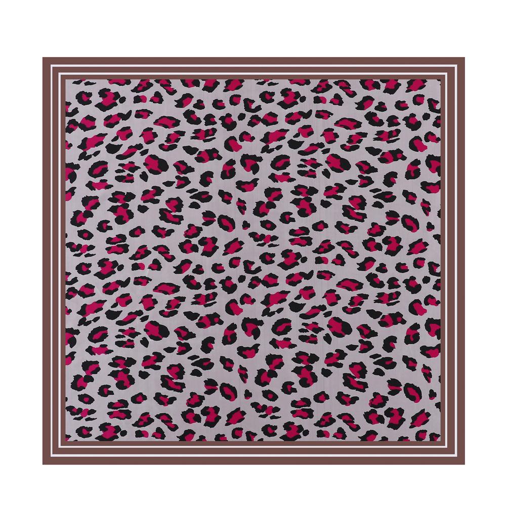 Women's Fashion Leopard Print Head Scarf 90cm Silk Scarf Temperament Scarf New Ladies Square Scarf Sun Shawl
