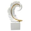 Ornamenti Piumati Eleganti per l'Ingresso Scultura Astratta in Resina con Base per Tavolino Ufficio Decorazione per la Casa