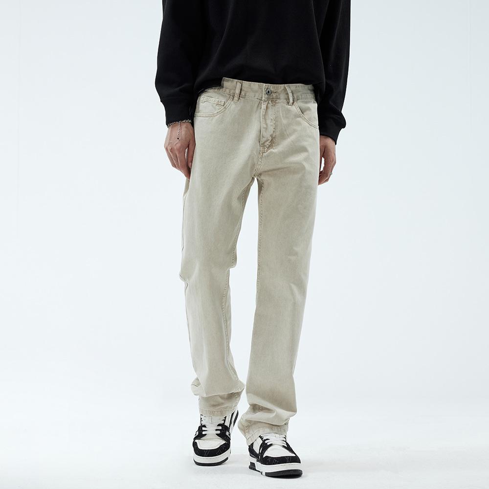 Casual Jeans Men's New Washed and Old Fashion Straight-leg Pants American Denim Trousers Men's Trendy Brand Non-elastic Men's Pants