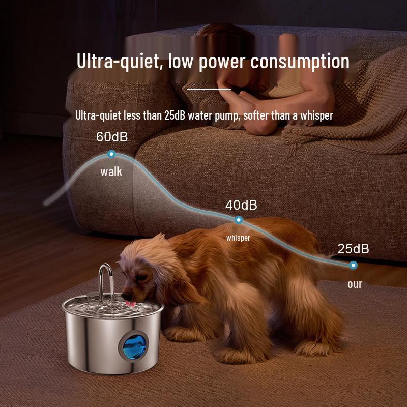 Stainless Steel Smart Pet Water Fountain with Automatic Circulation, 3.2L Large Capacity Cat Water Dispenser