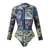 Swimsuit Women's Long-sleeved One-piece Sports Printed Diving Suit