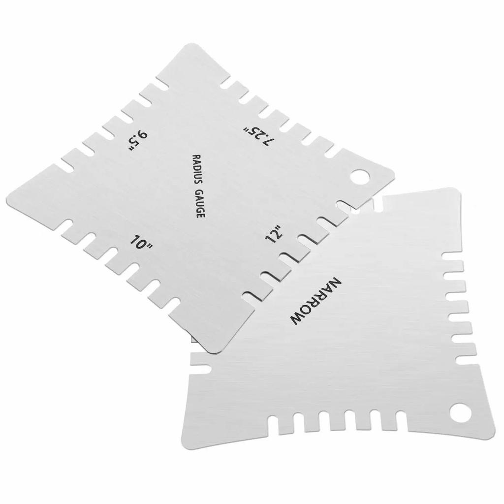 Set de instrumente pentru lutier pentru chitară cu riglă de acțiune a corzilor și indicator pentru raza sub corzi și indicatori de rază cu crestături și calibre de palpație