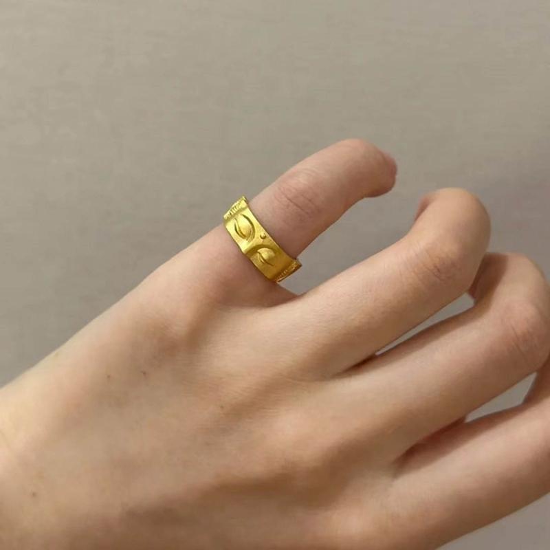 Buddhas Half Face Shaped Rings Adjustable Open Rings Finger Rings Decoration Elegant Jewelry Accessory for Parties
