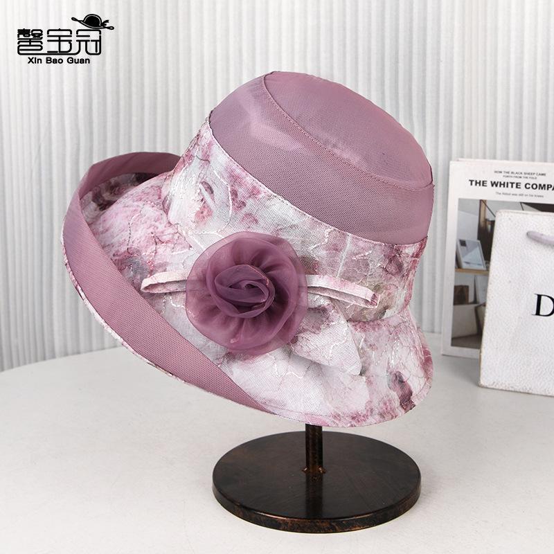 New Summer Outdoor Sun Hat Children Thin Breathable Mother Sunscreen Basin Hat Fashionable Versatile Big Eaves Bucket Hat