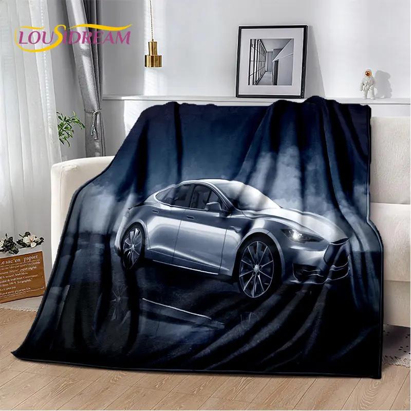 Samochód sportowy Concept Car miękki pluszowy koc, flanelowy koc rzut koc do salonu sypialnia kanapa z funkcją spania narzuta na piknik Bettdecke