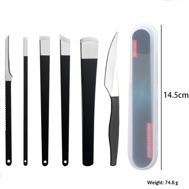 3/10Pcs Stainless Steel 7 Piece Pedicure Manicure Tool Kit Non Slip Handle Storage Case For Home Salon Nail Care