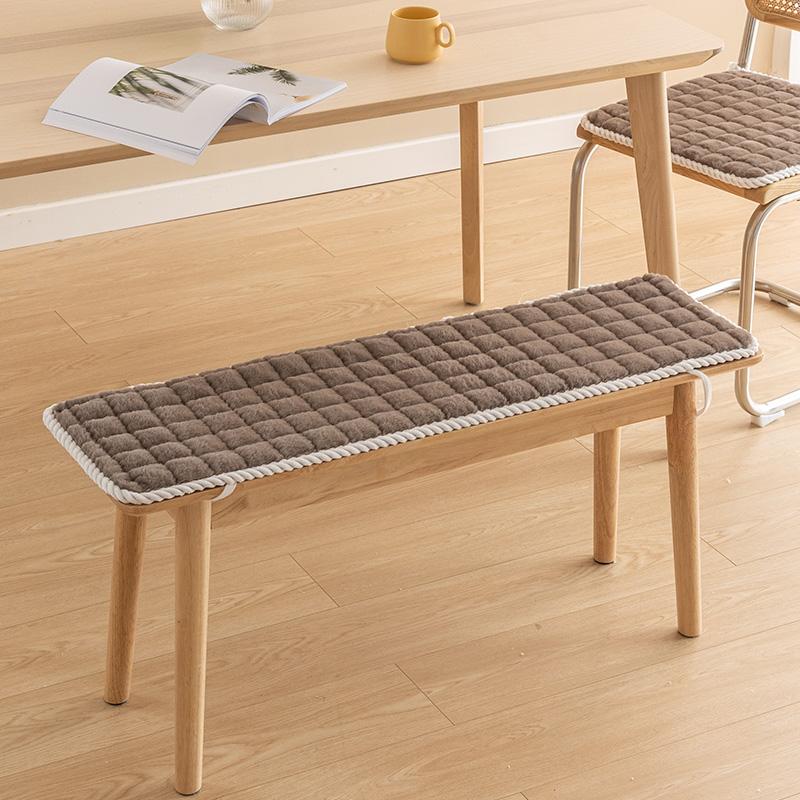Winter Thicken Plush Long Bench Cushion Soft Chair Mat Seat Pad Rectangle Bench Cushion Cover Wood Sofa Card Seat Cushion