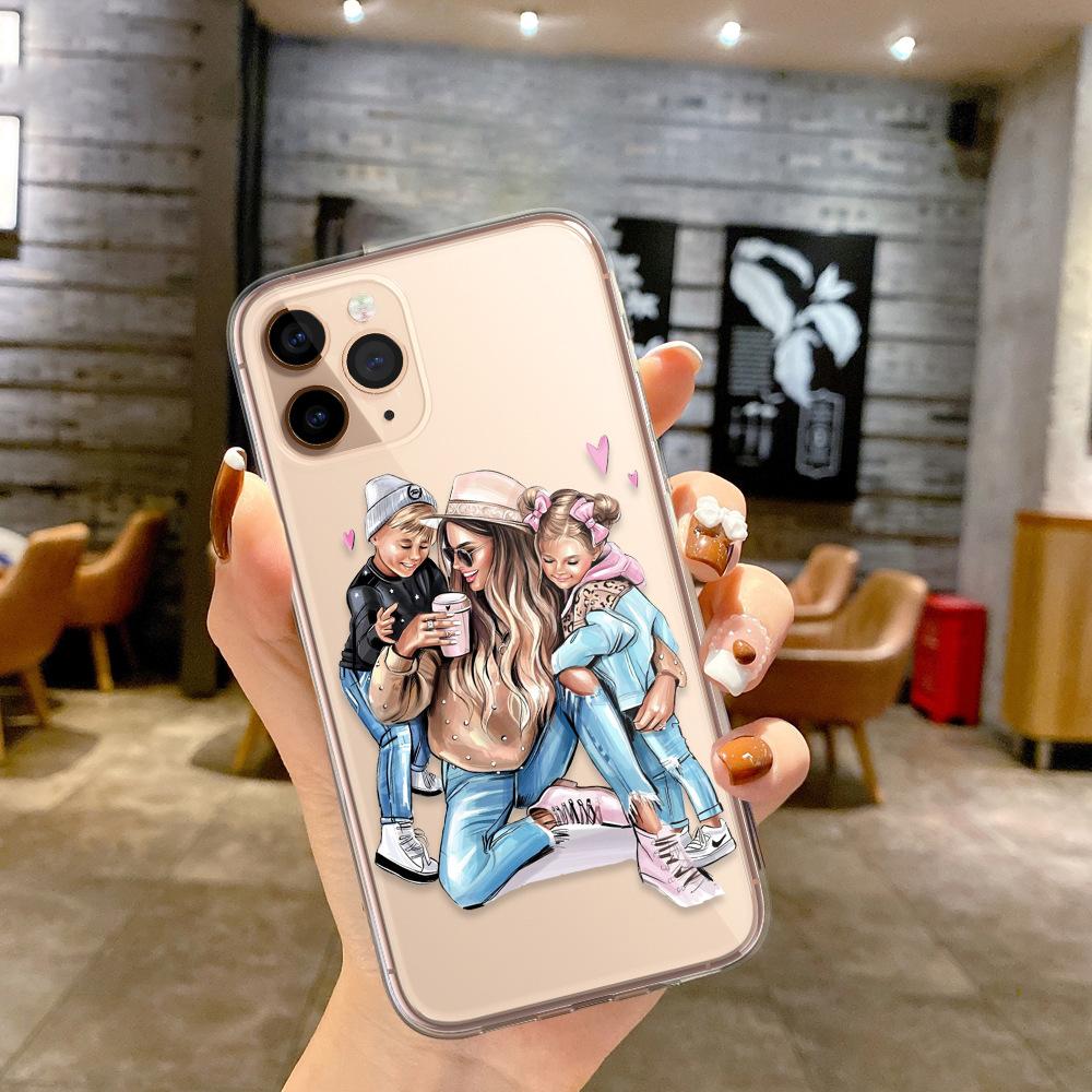 

Подходит для iPhone16 Чехол для мобильного телефона для девочек, мам, мальчиков, детей, родителей и детей, новый чехол для мобильного телефона с героями мультфильмов 13promax