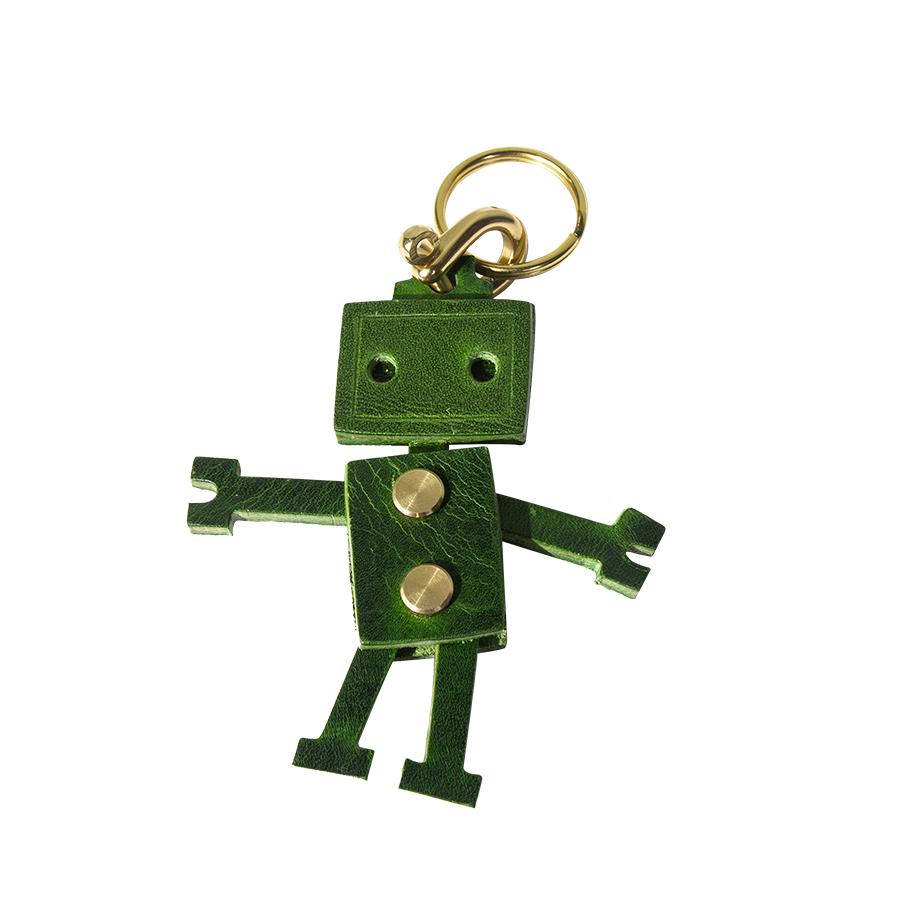 Handmade Genuine Leather Robot Keychain -Unique Top-Grain Leather Pendant Charm for Keys, Bag, Backpack Decor
