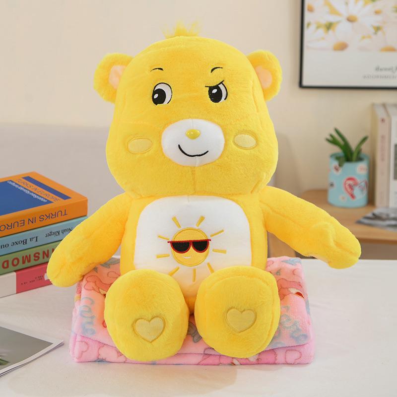 Strawberry Hugging Pig & Little Bear Plush Toy Blanket – Dual-use Nap & Travel Comfort for Kids