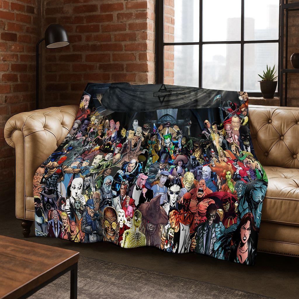 Horror Chucky Pennywise Clown Halloween Saw Freddy Krueger Flannel Blanket Soft Warm Blanket for Bedroom Living Room Bed Picnic