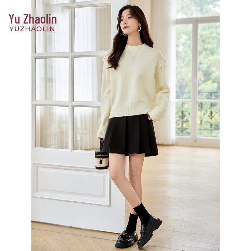YUZHAOLIN Women's Elegant Pearl Knit Sweater