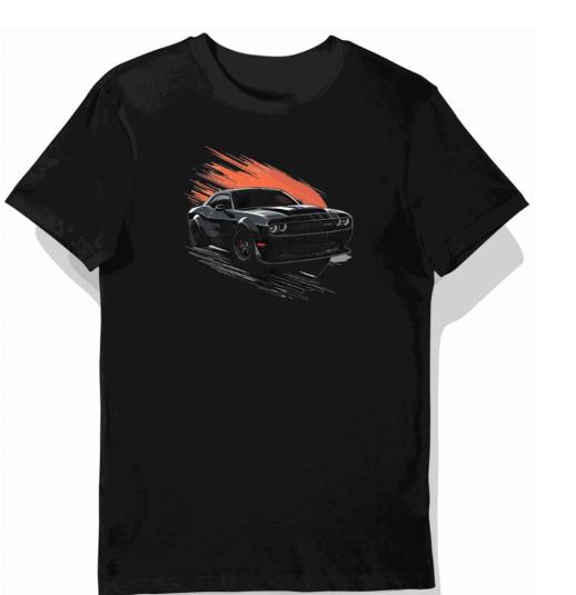 Mens Clothing Hot Selling In Spring and Summer Car Enthusiast V8 Muscle Car Pattern Printed Cotton Casual Short Sleeved Tshirt