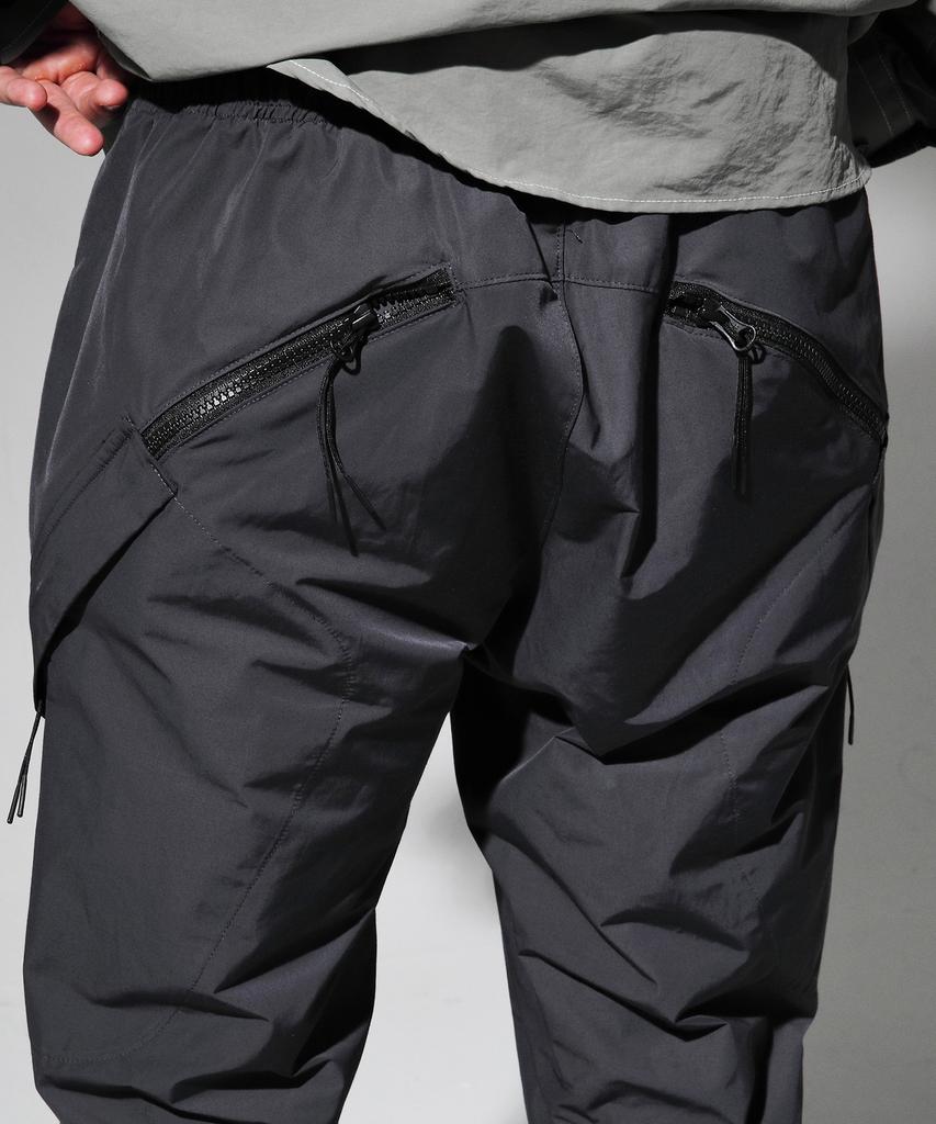 CODE I'M Zipper Pocket Nylon Metal Semi-Wide Pants Charcoal