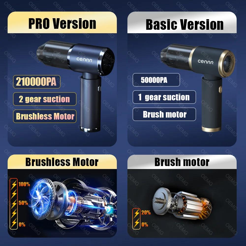 CENRR Car Vacuum Cleaner 210000PA Powerful Handheld Wireless Vacuum Cleaner Strong Suction Portable Cleaner Cleaning Machine
