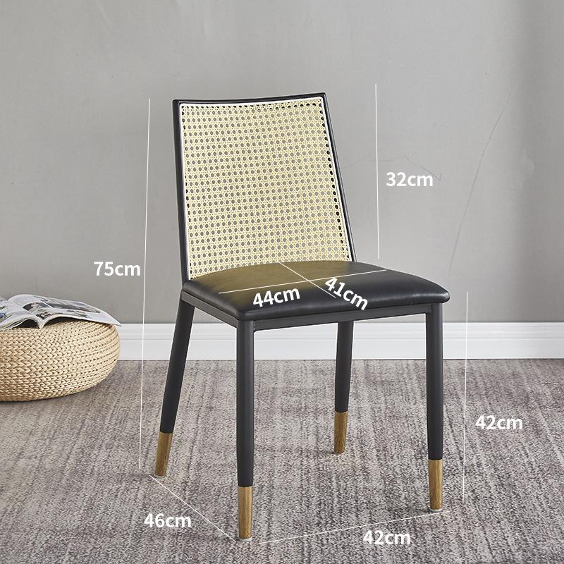 Nordic Wicker Chair with Soft Cushion - Cafe Leisure Wrought Iron Dining Chair