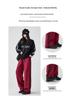 2025 Women's White-Gray Striped Wide-Leg Sweatpants: Spring/Autumn Casual Loose Fit Joggers