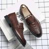 FashionMen British Formal Dress Shoes for Male Crocodile Pattern Pu Leather Casual Shoes Men's Loafers Classic Business Big Size 38-47