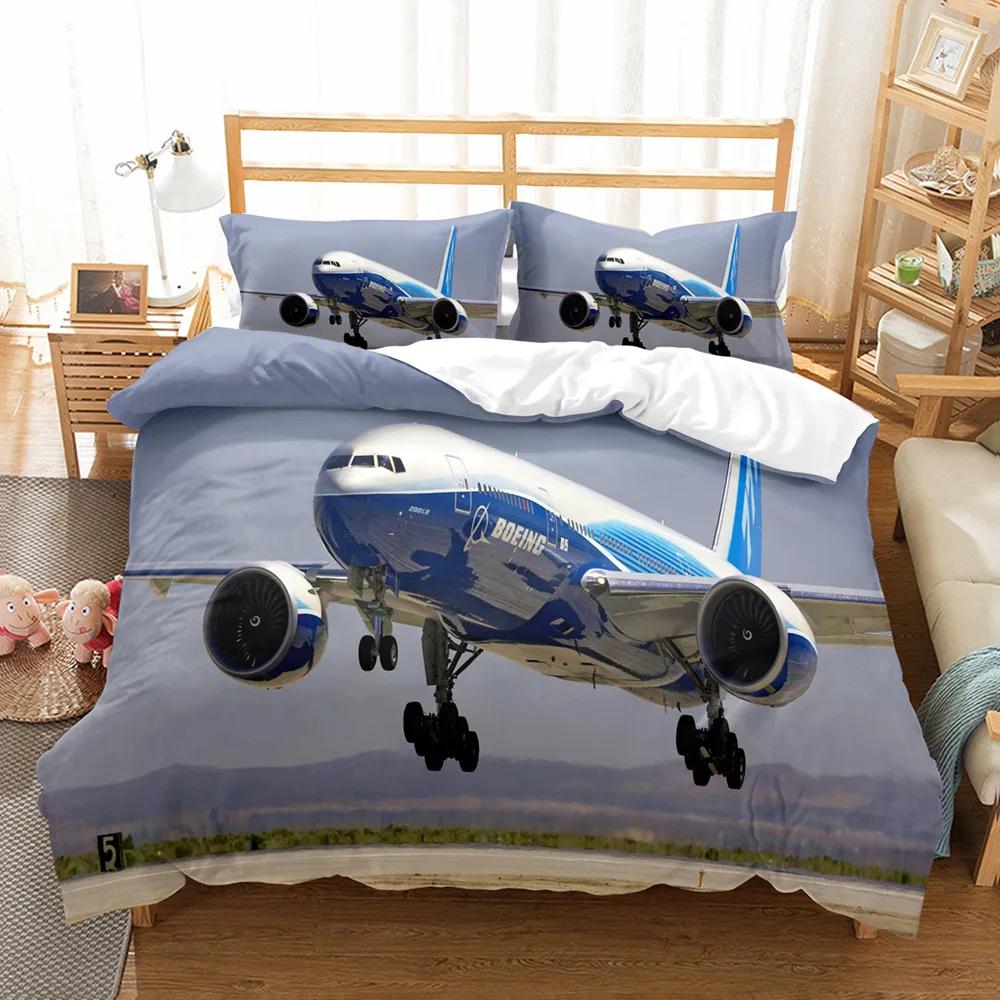 

Home Textile 3D Print Airplane /Plane Bedding Set For Boys,Teenagers Adults Child Aeroplane Duvet Set Cover Twin Size Bed Double EU single(135x200cm)