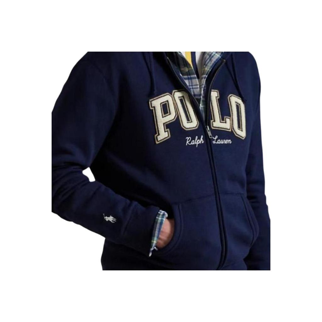 Polo Ralph Lauren Logo Wool Full Zip Hooded Jacket Men jackets Navy-Blue 710981151-002